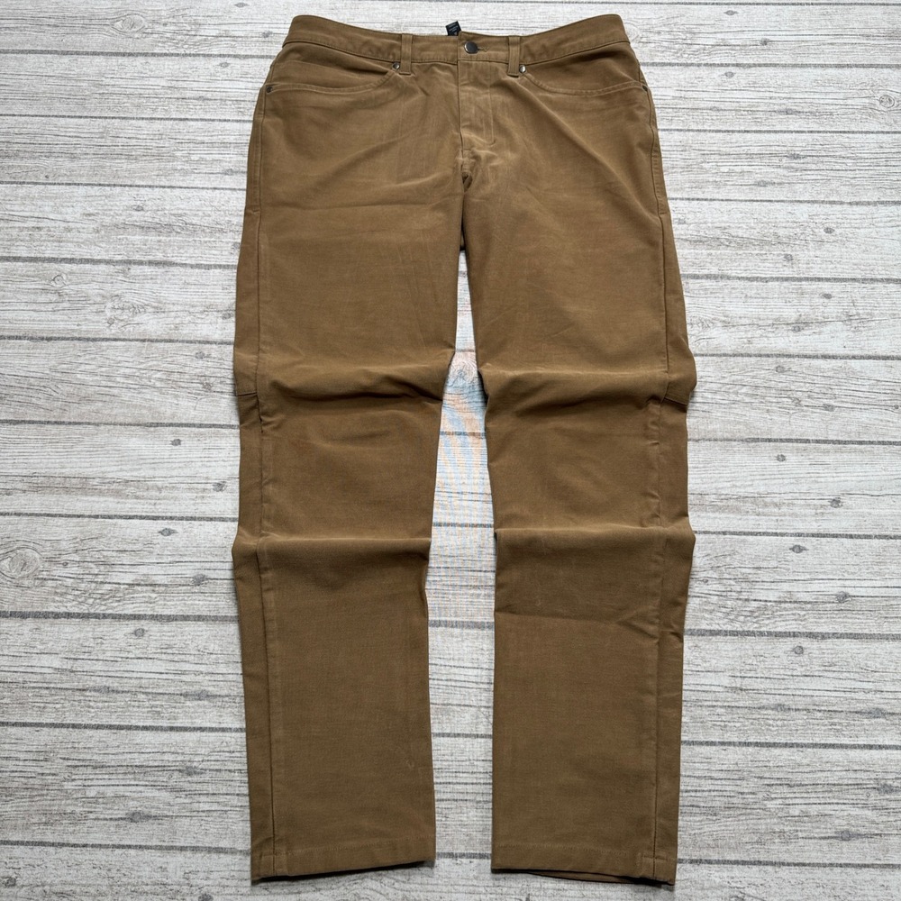 Lululemon ABC Pants Men's 32 Brown Stretch Slim Fit Straight Leg Tactical Hiking